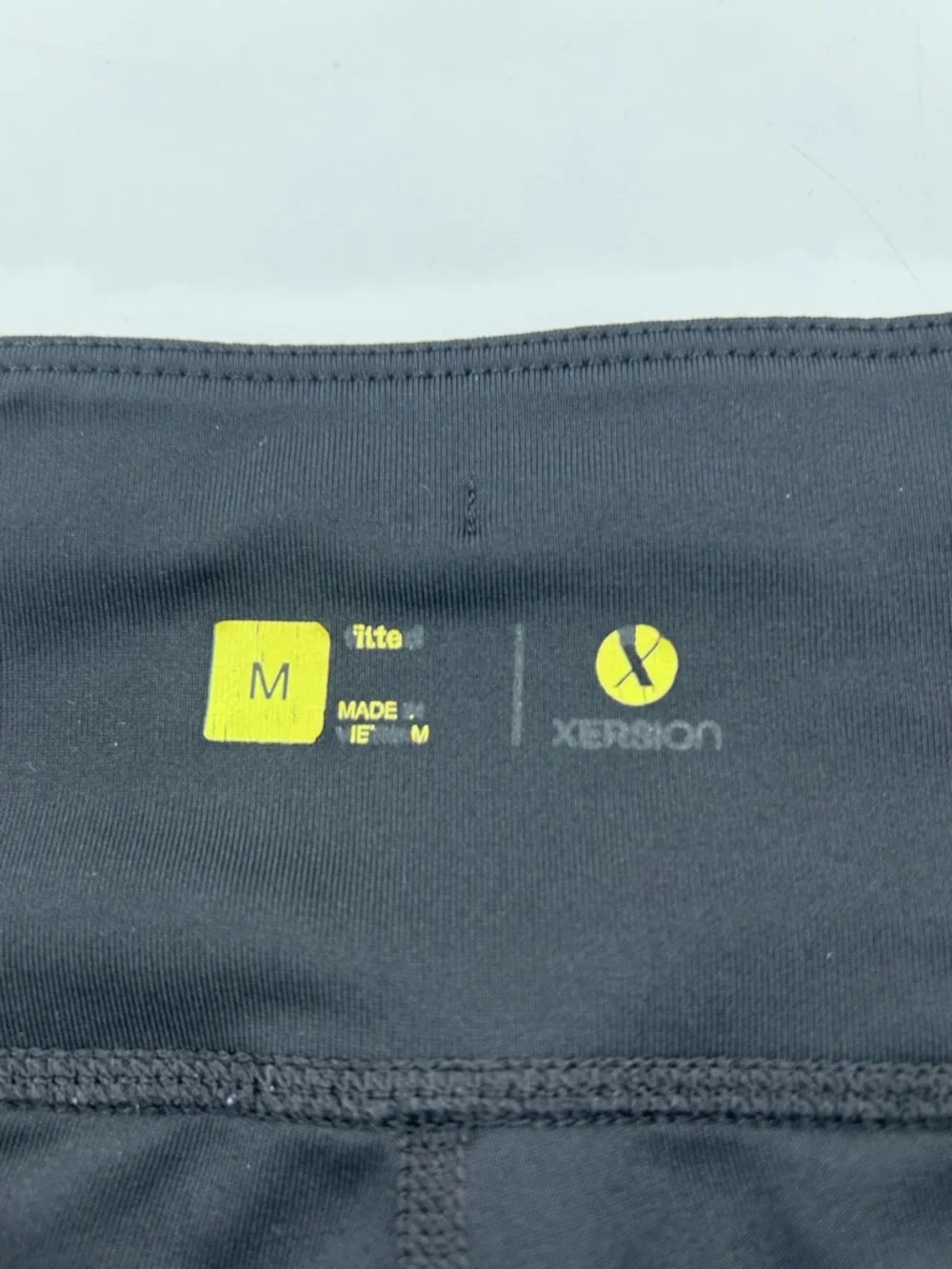 Xersion Black Leggings with Lime Green Branding M